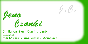 jeno csanki business card